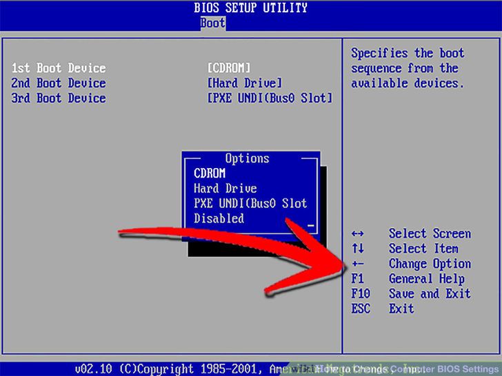 BIOS Setup Utility. PXE BIOS settings. Boot 1.1. Virtual CD-ROM USB device.