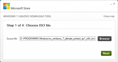 Как записать образ Windows 7 с помощью USB/DVD Download Tool
