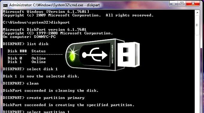 Программа Дискпарт USB