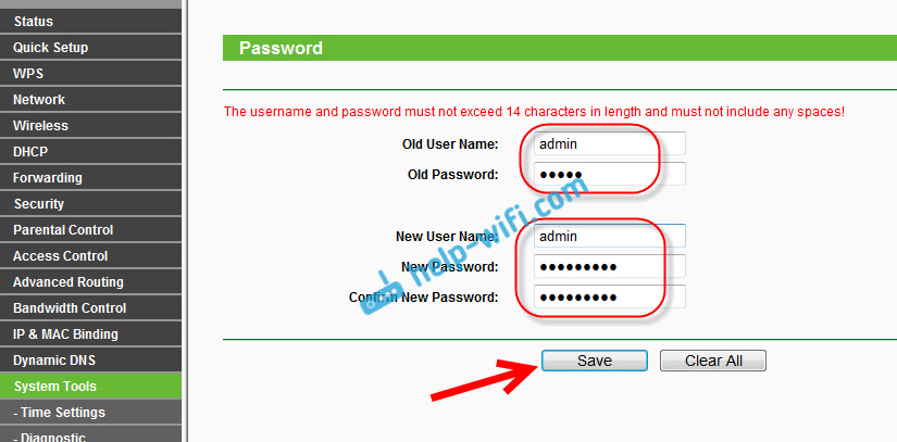 Смена пароля admin на роутере Tp-Link