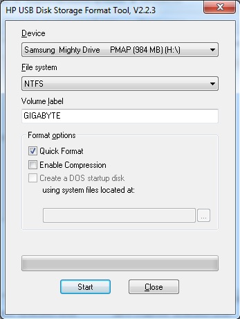 форматирование флешки HP USB Disk Storage