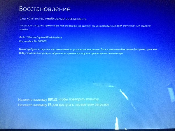 Как восстановить ноутбук после. Экран восстановления. Ноутбук восстановление и не включается. Восстановление ваш компьютер необходимо. Голубой экран Recovery.