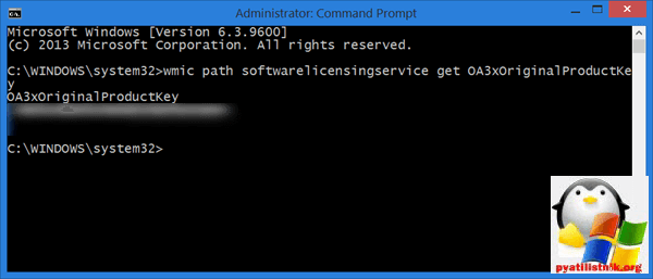 wmic path softwarelicensingservice get OA3xOriginalProductKey
