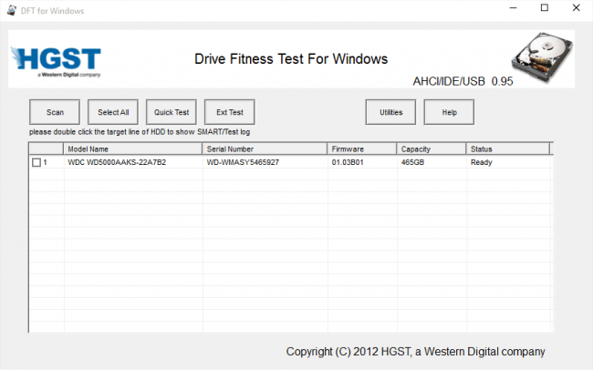 скриншот проги hitachi drive fitness test