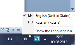 Пропала языковая панель в Windows 7 