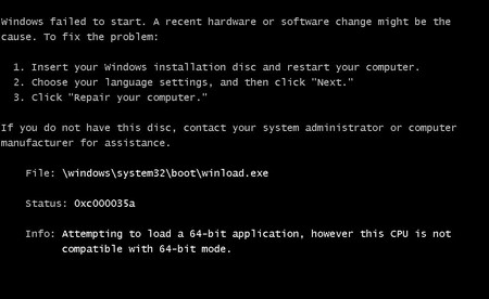 системные проблемы при загрузке Windows - ошибка 0xc000000f