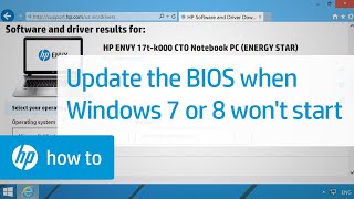 How to Update the BIOS when Windows 7 or 8 Does Not Start - HP Notebook Computers