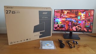 Unboxing and Review of Acer ET271 27-inch Full HD Monitor (IPS panel, 4ms, ZeroFrame, HDMI, VGA)
