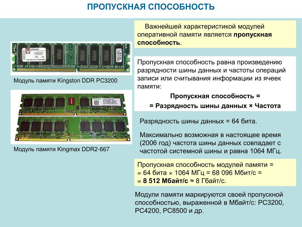 Описание модуля. Максимальная пропускная способность оперативной памяти ddr3. Название модуля пропускная способность модулей памяти pc2−5600 Гбит/с. Разрядность оперативной памяти ddr2. Таблица модулей память Оперативная память.