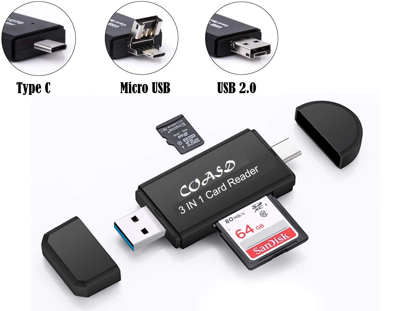 Adapter SD Card Reader 2.0 SDHC/SD / MMC / RS-MMC. Адаптер под микро СД. Все виды USB SD Card.