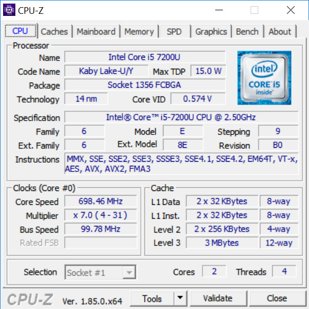 CPU-Z подробная информация о ЦП