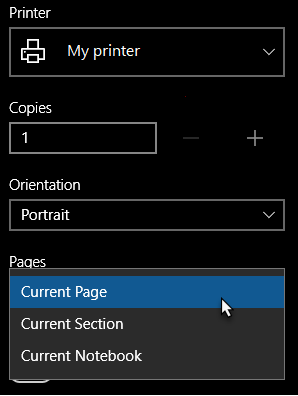 Диалоговое окно принтера с выбранным параметром печати одной страницы