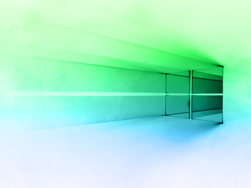 Windows 10 White Green-Blue Gradient
