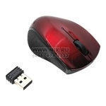 OKLICK Wireless Optical Mouse  525XSW   Red&Black   (RTL) USB 3btn+Roll, уменьшенная